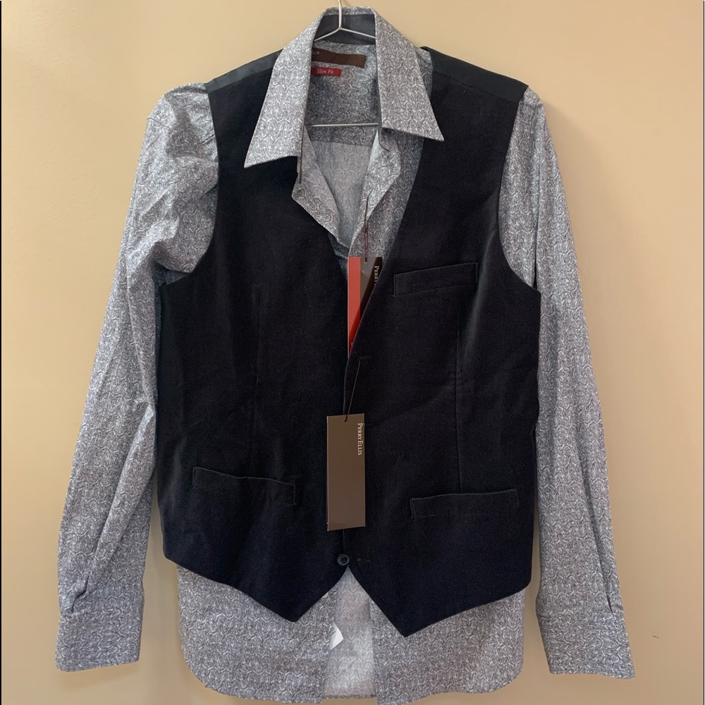Perry Ellis dress shirt and vest